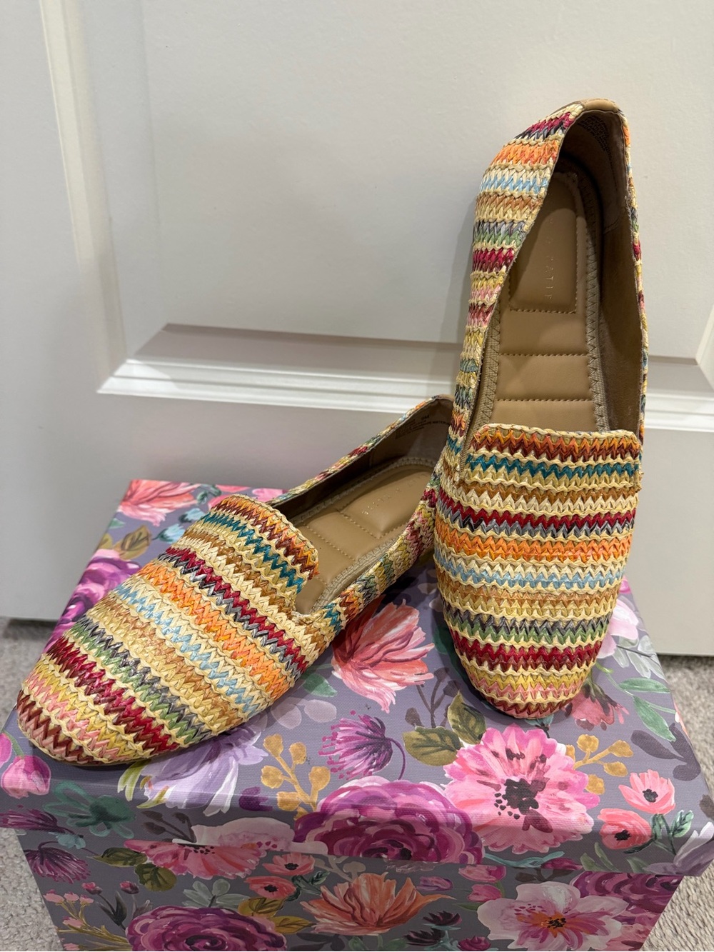 Kelly & Katie Peyton Multicolor Woven Loafers Flats Size 9M